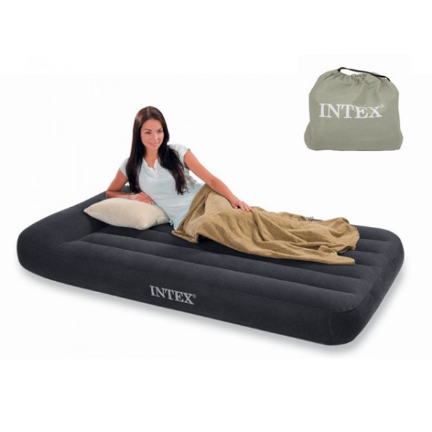 Надувной матрас виниловый Intex надувная кровать с подголовником .