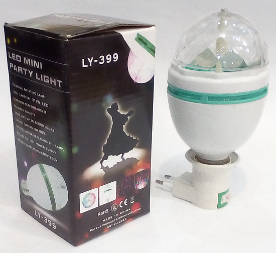 Диско LED лампа вращающаяся для вечеринок дискотек E27 с патроном lamp LY-399 CNV (1222) - Фото 2 Диско LED лампа вращающаяся для вечеринок дискотек E27 с патроном lamp LY-399 CNV (1222) - изображение 2