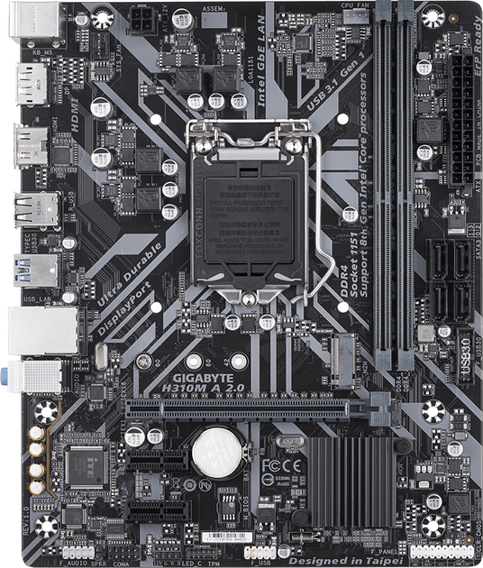 Материнская плата Gigabyte H310M A 2.0 (s1151, Intel H310, PCI-Ex16 ...