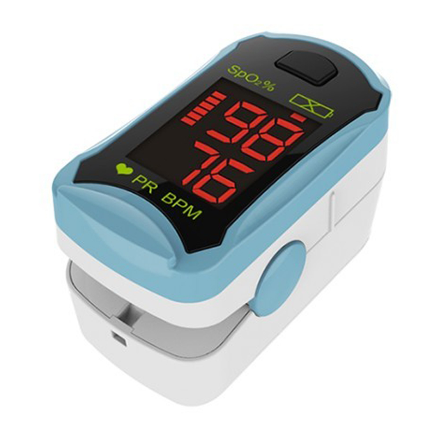 Пульсоксиметр на палець MD300C19 (блакитний) для вимірювання частоти пульсу та рівня кисню в крові - зображення 1