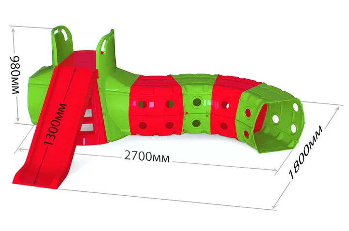 Дитяча Гірка з тунелем DOLONI-TOYS 01470/, 3 різних кольори (Червоно-зелена) - Фото 1 Дитяча Гірка з тунелем DOLONI-TOYS 01470/, 3 різних кольори (Червоно-зелена) - зображення 1