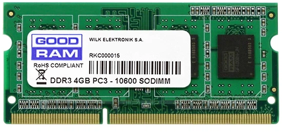 Оперативная память Goodram SODIMM DDR3-1333 4096MB PC3-10600 (GR1333S364L9S/4G) - Фото 1 Оперативная память Goodram SODIMM DDR3-1333 4096MB PC3-10600 (GR1333S364L9S/4G) - изображение 1