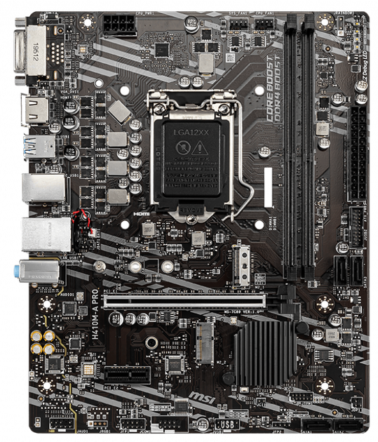 Материнская плата MSI H410M-A Pro (s1200, Intel H410, PCI-Ex16) - Фото 1 Материнская плата MSI H410M-A Pro (s1200, Intel H410, PCI-Ex16) - изображение 1