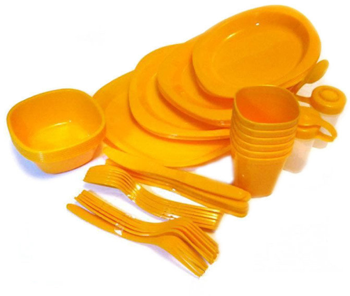  пластиковой посуды для пикника Supretto 48 предметов Оранжевый .