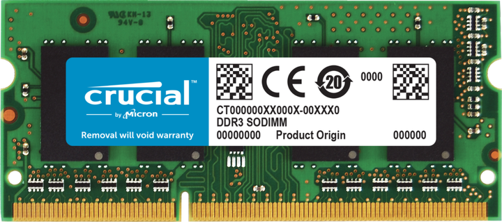 Пам'ять Crucial 8GB SO-DIMM DDR3L 1600 MHz C11 1,35V (CT8G3S160BM) - Фото 1 Пам'ять Crucial 8GB SO-DIMM DDR3L 1600 MHz C11 1,35V (CT8G3S160BM) - изображение 1