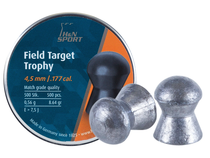 Свинцовые пули H&N Diabolo Field & Target Trophy 0,56г 4,5 мм 500 шт/уп (1453.01.09) - изображение 1