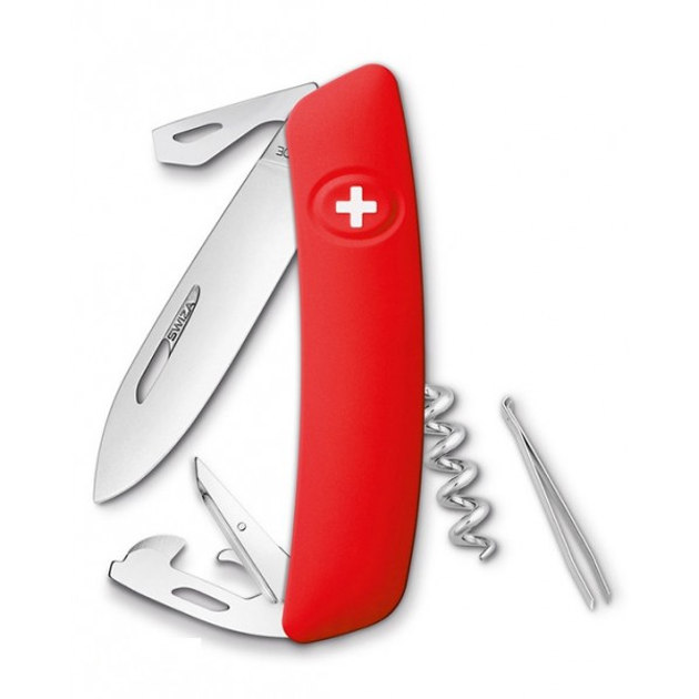 Швейцарский складной нож Swiza D03,красный - изображение 1