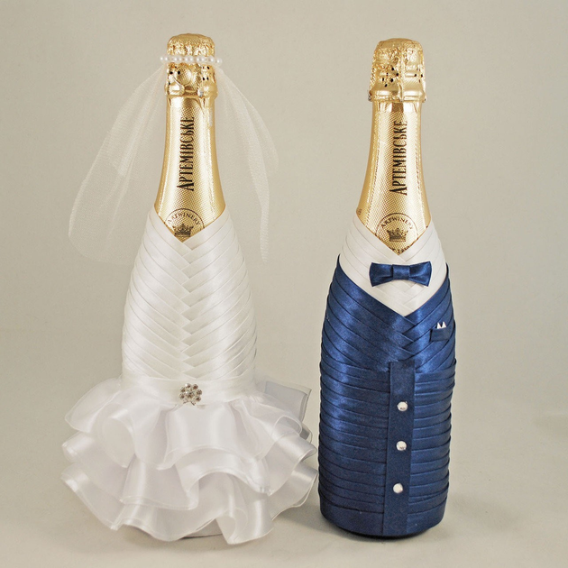 Как украсить бутылку шампанского на свадьбу – декор своими руками