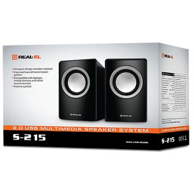 Акустическая система REAL-EL S-215 black - изображение 2