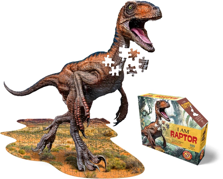 Puzzle I AM Dinozaur Raptor 100 elementów (40232427602) - obraz 3