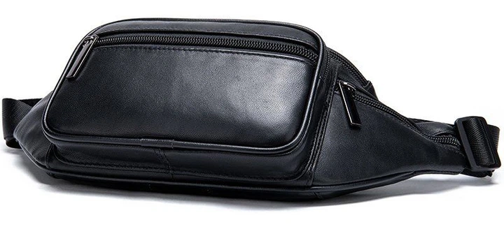 Сумка на пояс бананка чоловіча з натуральної шкіри Vintage leather-20205 Чорна - Фото 3 Сумка на пояс бананка чоловіча з натуральної шкіри Vintage leather-20205 Чорна - изображение 3