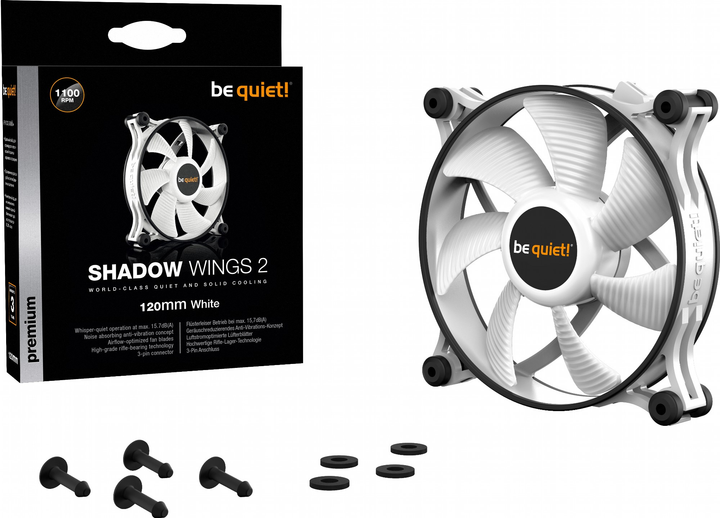 Вентилятор be quiet! Shadow Wings 2 120mm White (BL088) - изображение 5