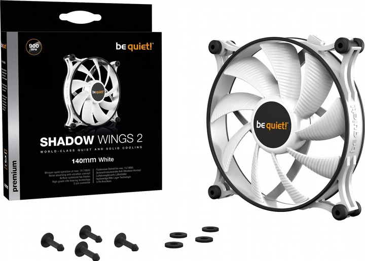 Chłodzenie be quiet! Shadow Wings 2 140 mm Biały (4260052187340) - obraz 5