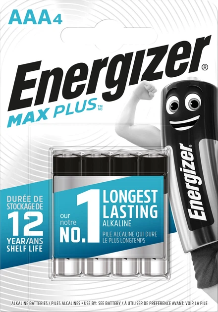Батарейки Energizer AAA Max Plus 4 шт (E303320600) - Фото 1 Батарейки Energizer AAA Max Plus 4 шт (E303320600) - зображення 1