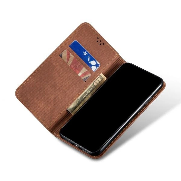 Чехол-книжка с кармашками UniCase Jeans Wallet для Xiaomi Redmi 10 / 10 (2022) / 10 Prime - Brown - изображение 7