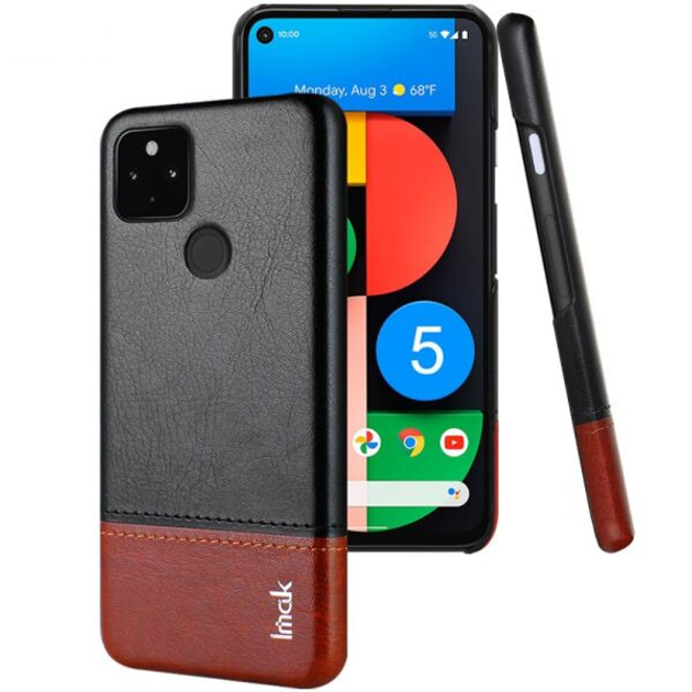 Защитный чехол IMAK Leather Series для Google Pixel 5 - Black / Brown ...