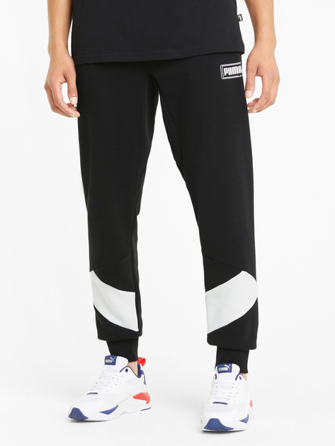 puma black and white pants