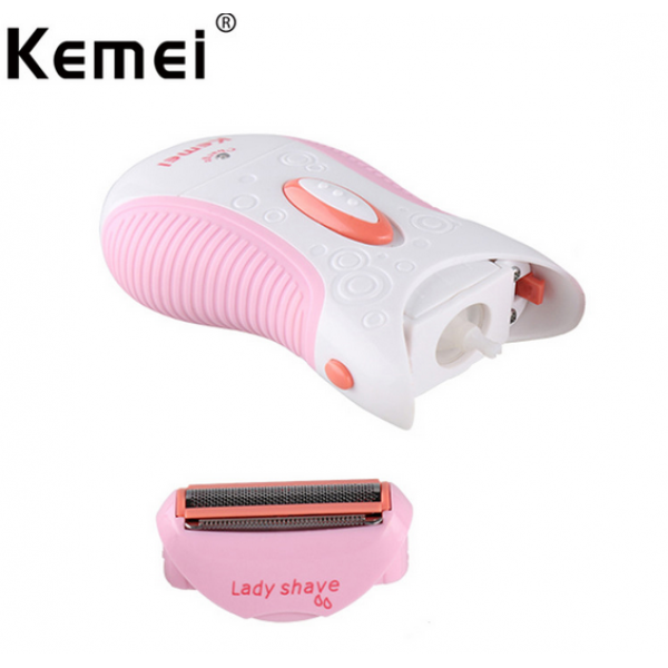 Аккумуляторный эпилятор - бритва Kemei KM-1187 Розовый - изображение 2