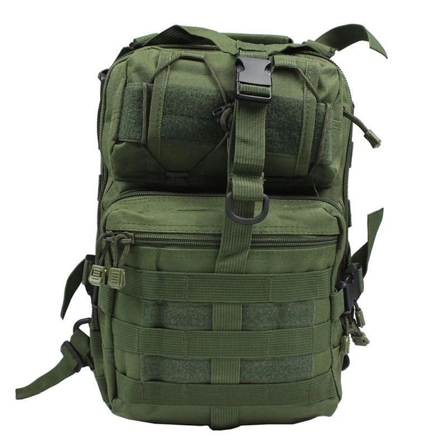 Рюкзак сумка тактична військова штурмова Oxford 600D на одне плече 20 л Green - зображення 2