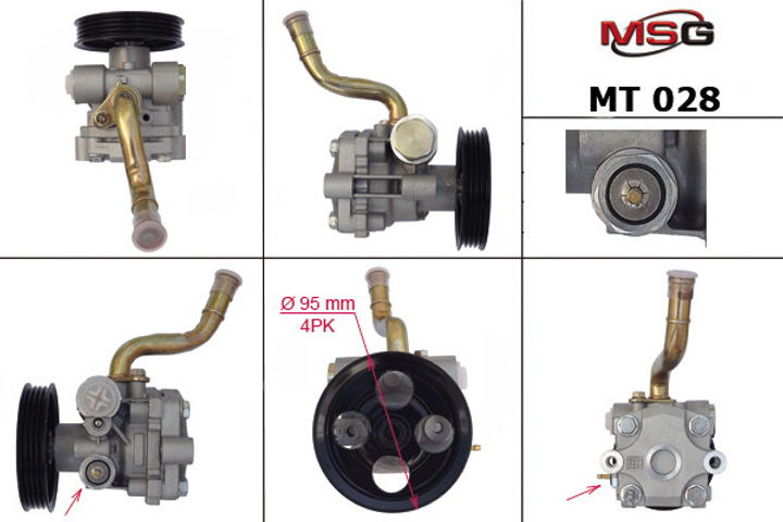 Насос ГУР новий MITSUBISHI Montero 1999-2009,MITSUBISHI Pajero Sport 1998-2006, MSG, mt028 - зображення 1