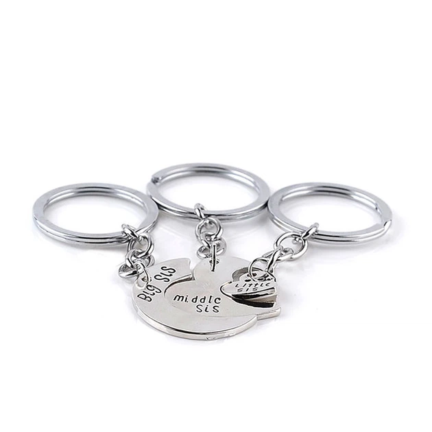 Парні брелоки Серце для сестер DiaDemaGrand Срібний (111665-15) - зображення 2