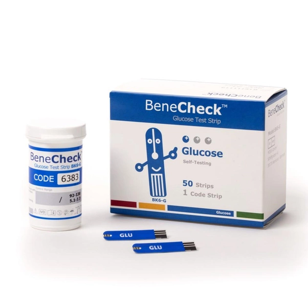 Тест-смужки BeneCheck BK6-G глюкоза, 50 шт - зображення 1