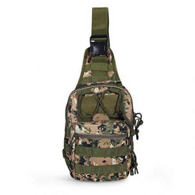 Рюкзак-сумка для туризму, рибалки, полювання MHZ N02247 Pixel Forest на одне плече - зображення 1