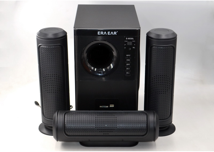 Акустическая система Era Ear E-6030L 3,1 60 Вт Bluetooth USB MP3 (черная) - Фото 2 Акустическая система Era Ear E-6030L 3,1 60 Вт Bluetooth USB MP3 (черная) - изображение 2