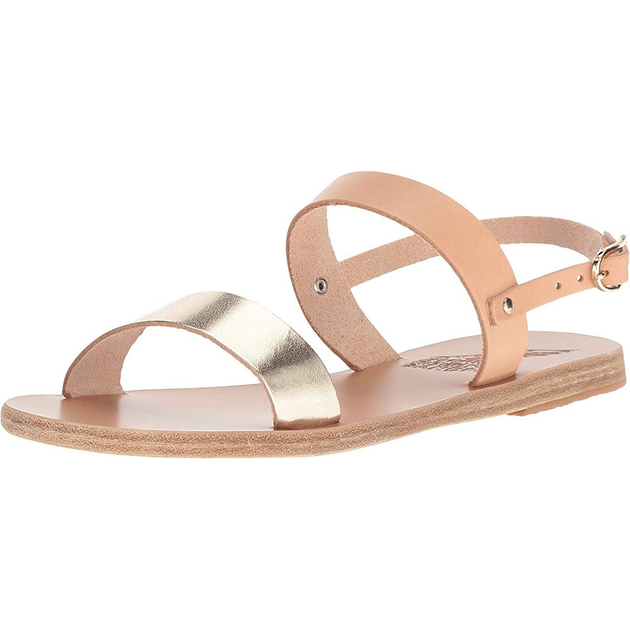 Ancient Greek Sandals Clio Natural Platinum Vachetta Mix