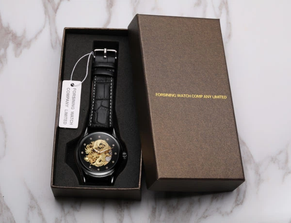 Мужские часы Forsining Dragon Gold Leather (FSG8151M3G2) - изображение 11
