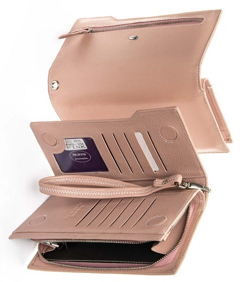 Жіночий шкіряний гаманець Dr.Bond WMB-2M pink - зображення 2