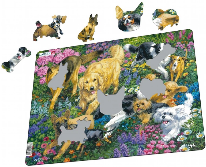 Puzzle Larsen Maxi Psy na polu z kwiatami  (7023852121863) - obraz 2