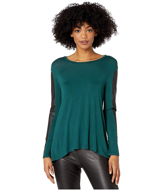 Блузка BCBG Max Azria Long Sleeve Knit Top Bright Elm Combo, L (10415271) 