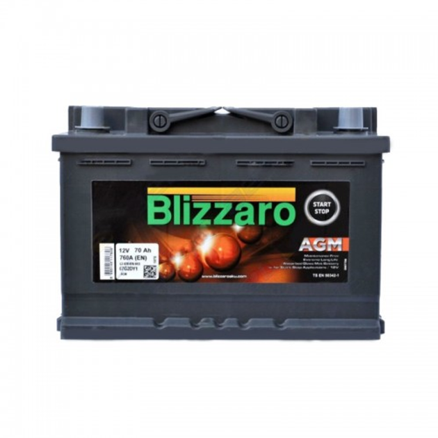 Аккумулятор Blizzaro AGM Start&Stop (L3) 70Ah R+ 760A (EN) - изображение 1