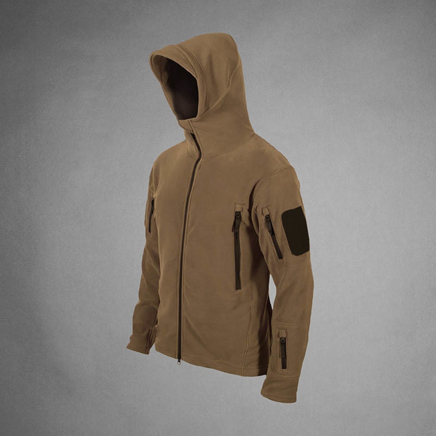 Куртка тактическая LikeS флисовая с капюшоном L Койот ( 6599) - изображение 1