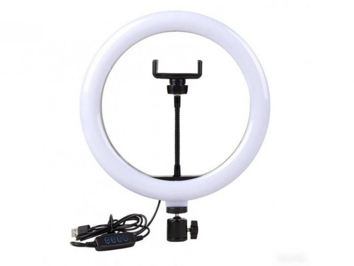 Кольцевая LED лампа UKC Z1 26 см + штатив и держатель для телефона - Фото 4 Кольцевая LED лампа UKC Z1 26 см + штатив и держатель для телефона - изображение 4