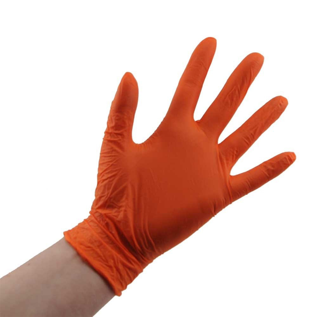 Перчатки нитриловые STYLE ORANGE Ampri 100 шт оранжевые S - изображение 1