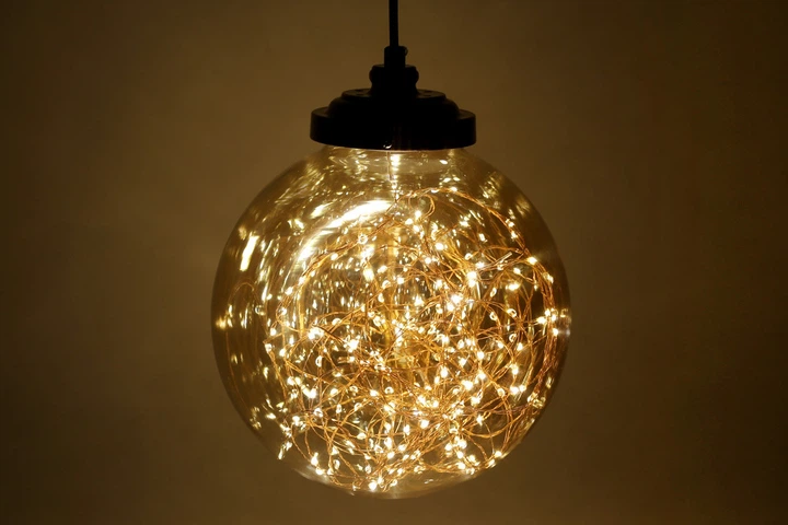 Декоративный шар BonaDi 23см с LED-гирляндой внутри 300 мини-LED цвет тёплый белый постоянное свечение (830-319) - зображення 2