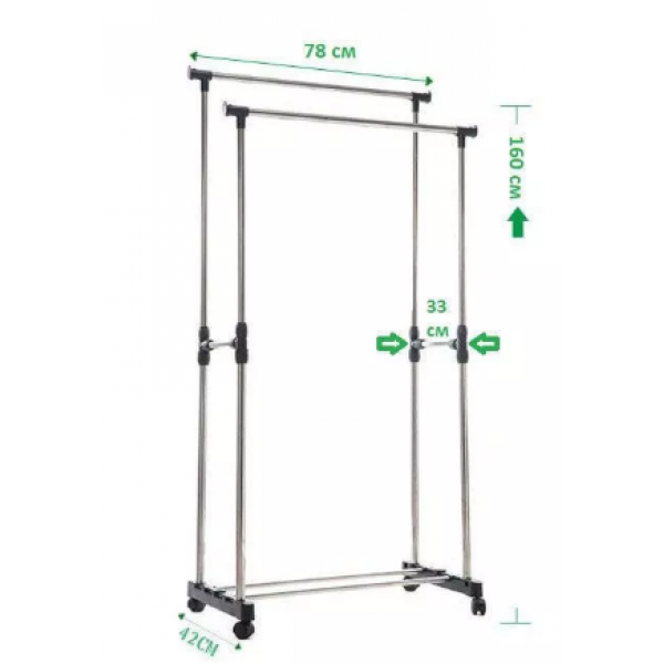 Телескопическая стойка-вешалка для одежды и обуви Double Pole YQ-01 - изображение 3