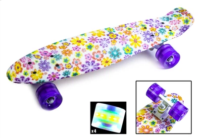Скейт Penny Board 22" Print "Ромашка Фіолетова" на LED колесах