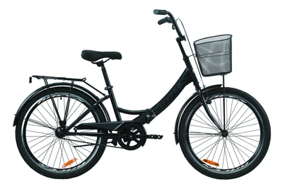 Складаний Велосипед міський (дорожній) 24" Formula Smart 2020 1 ск. з кошиком чорно-сірий з білим на зростання 130-170 см (OPS-FR-24-232)