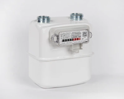 Счетчик газа мембранный САМГАЗ G2,5 RS/2001-2P 3/4" (левый)
