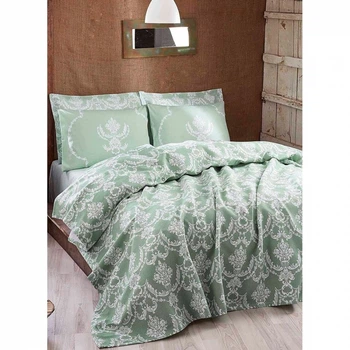Покрывало пике Eponj Home Pure suyesil зеленый вафельное 160*235 (2000022187800)