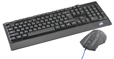 Проводная клавиатура и мышь Zeus M710 с подсветкой Black (3_00148)