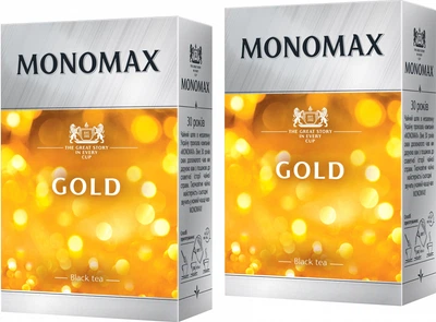 Упаковка чая цейлонского черного средне листового Мономах Gold 90 г х 2 шт (2000006780829)