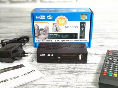 Тюнер T2 приставка з просмотром YouTube IPTV WiFi HDMI USB MEGOGO (123828)