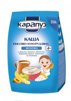 Молочная каша Карапуз рисово-кукурузная с минералами и витаминами, 250 г (093777)