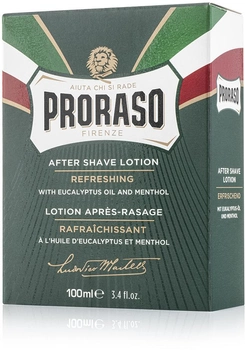 Освежающий и тонизирующий лосьон после бритья Proraso с экстрактом эвкалипта и ментолом 100 мл (8004395001064)