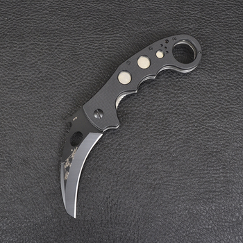 Нож складной керамбит Emerson Super Karambit (длина: 20см, лезвие: 9см) черный, с шайбой emerson
