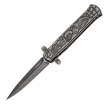 Нож складной Boker Magnum Memento Mori (длина: 220мм, лезвие: 95мм), стальной